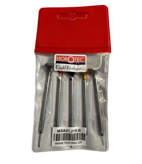 Horotec MSA 01.218-B assortment of 5 watchmaker screwdrivers 0.60 to 1.40 mm
