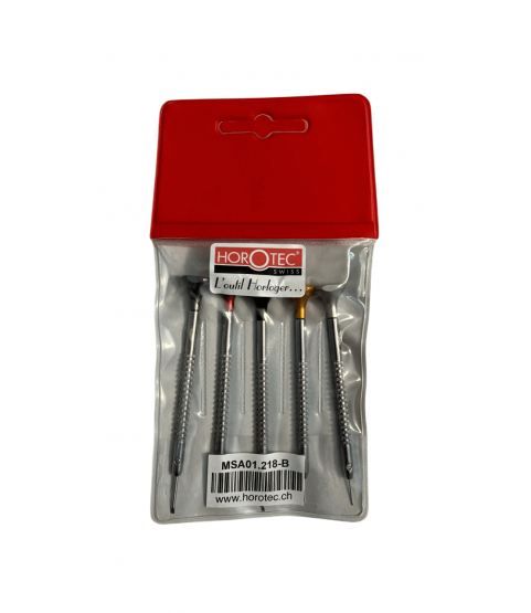 Horotec MSA 01.218-B assortment of 5 watchmaker screwdrivers 0.60 to 1.40 mm