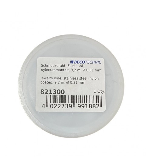 Jewelry wire, stainless steel, nylon coated, 9,2 m, Ø 0,31 mm