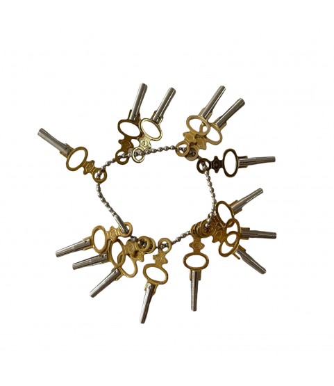Lot of 14 pocket watch keys nickel-plated 1.05 – 1.80 mm