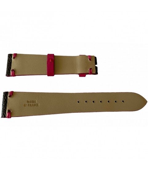 Louis Vuitton monogram leather strap for watches brown & pink 20mm