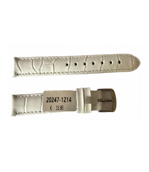 Louisiana Croco White Leather Strap For Ladies Watches 12mm