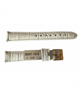 Louisiana Croco White Leather Strap For Ladies Watches 14mm