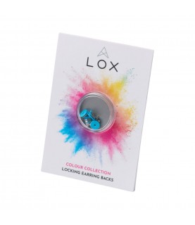 LOX classic locking earring backs blue colour LOX classic locking earring backs blue colour