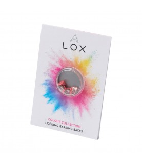 LOX classic locking earring backs pink colour