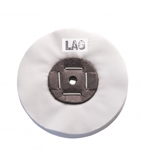 Merard Polishing wheel for finishing N° LAG, blanched percale textile, Ø 100 mm, 60 folds