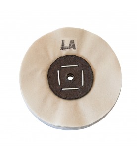 Merard Polishing wheel for pre-polishing N° LA, with seam natural coloured cotton, Ø100 mm, 32 folds