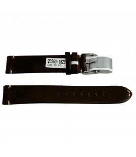Mokka dark brown strap with stitch 18 mm