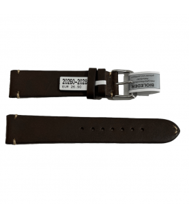 Mokka dark brown strap with stitch 20 mm