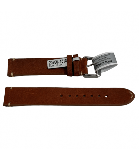 Mokka reddish brown strap with stitch 18 mm