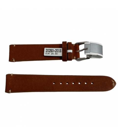 Mokka reddish brown strap with stitch 20 mm
