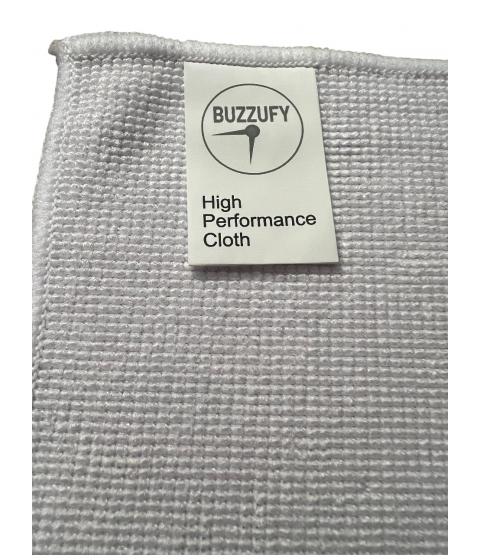 Buzzufy Microfiber High Performance Polishing Cloths – 3 PACK Premium Quality Cloth for Cleaning & Polishing – Lint-Free, Streak-Free for Cars, Household, Watches & Jewelry, Silver, Gold, Stainless Steel, 32 cm x 36 cm, White