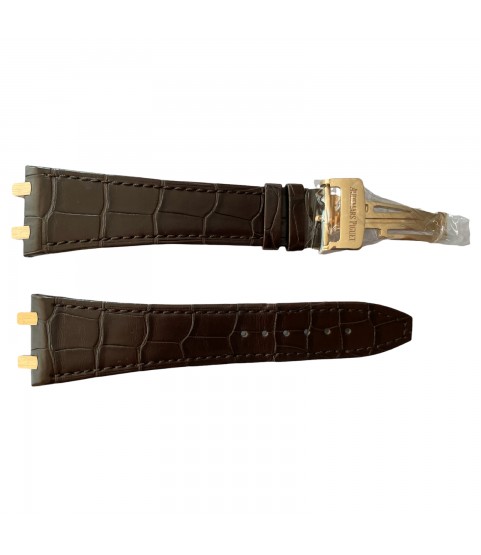 New Audemars Piguet 41mm leather brown strap with 18k rose gold buckle