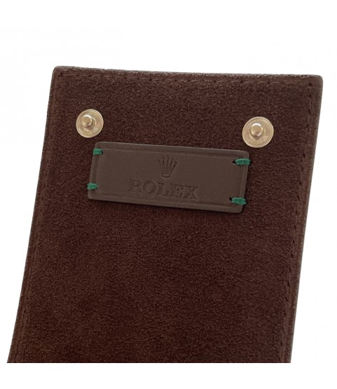 New Rolex leather pouch travel box in brown for 1 watch