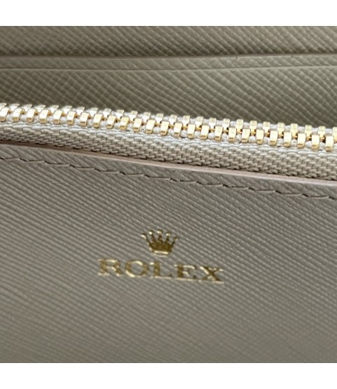 New Rolex leather women grey long wallet 2022