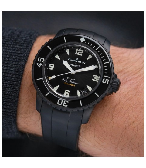 New Swatch Blancpain Scuba Atlantic Fifty Fathoms S035B400 black automatic watch New Swatch Blancpain Scuba Atlantic Fifty Fathoms S035B400 black automatic watch