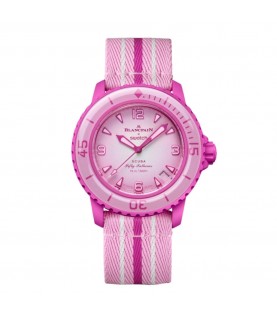 New Swatch Blancpain Scuba Pink Ocean Fifty Fathoms SO35P400 automatic watch