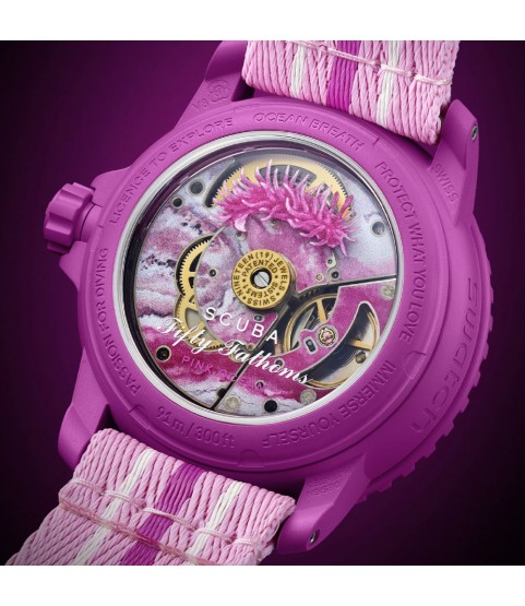 New Swatch Blancpain Scuba Pink Ocean Fifty Fathoms SO35P400 automatic watch