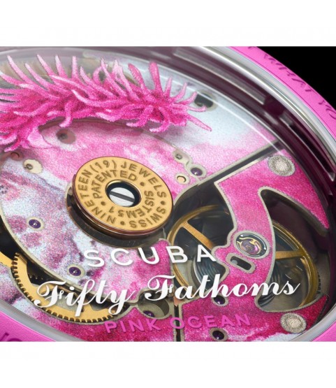 New Swatch Blancpain Scuba Pink Ocean Fifty Fathoms SO35P400 automatic watch