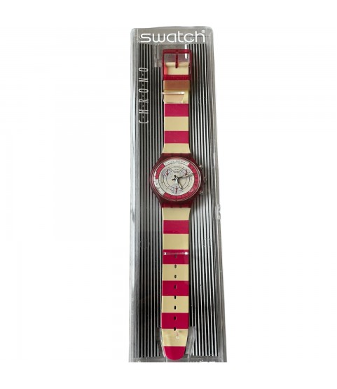 New Swatch Navy Berry SCR100 chronograph watch 1990s
