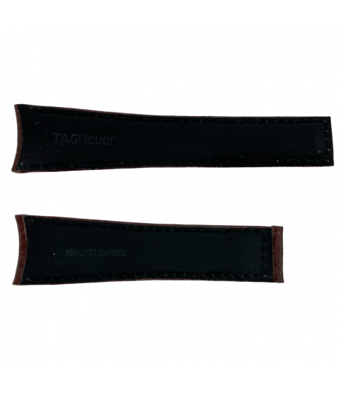 New Tag Heuer genuine leather strap, dark brown 22mm