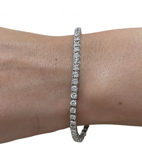 New Tennis bracelet 14k white gold with diamonds 4.23 ct 7 inch