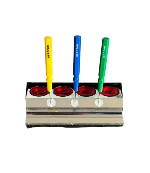 Oil block stand chrome plated with four oil cups watch tool