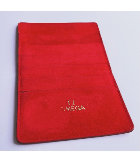 Omega red warranty card holder wallet