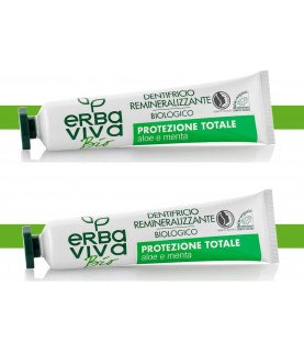 Pack of 2 Erba Viva Bio Organic Toothpaste with Aloe Vera and Mint 75 ml + 75 ml Pack of 2 Erba Viva Bio Organic Toothpaste with Aloe Vera and Mint 75 ml + 75 ml