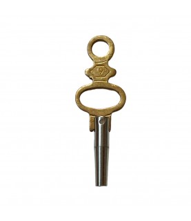 Pocket key No.9 nickel-plated steel shaft and punched brass handle 1.15 mm