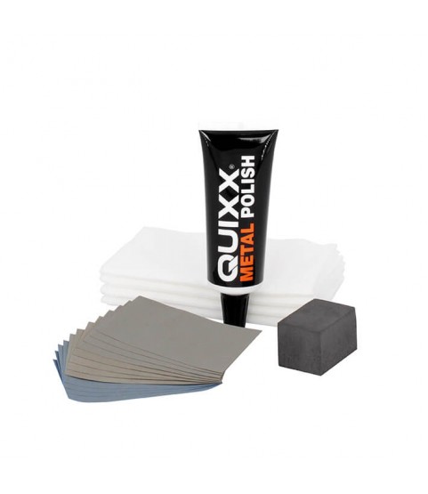 QUIXX Metal Restoration Kit Polish + Sandpapers Restores Gloss & Brushed Metals, High Performance Polish, ref. 10206 QUIXX Metal Restoration Kit Polish + Sandpapers Restores Gloss & Brushed Metals, High Performance Polish, ref. 10206
