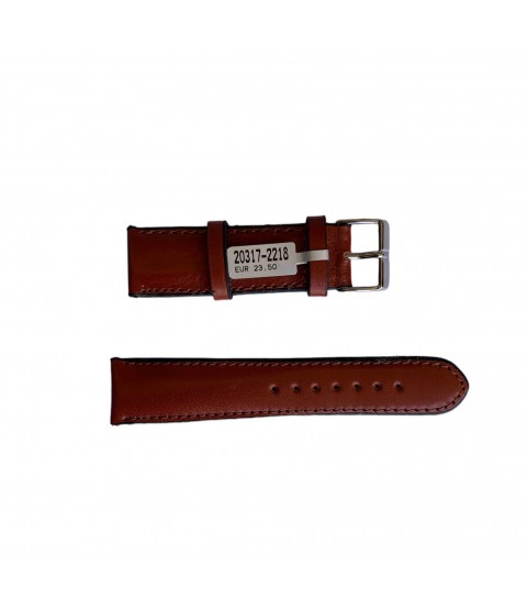 Reddish brown leather strap for watch 22 mm