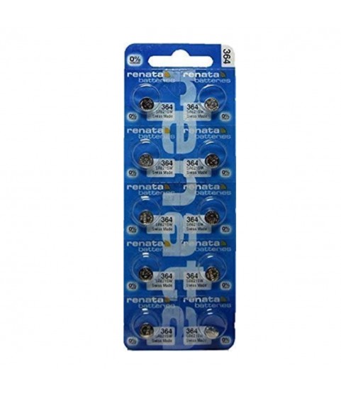 Renata Silver Oxide Watch Battery 364 - SR621SW (10 Batteries)