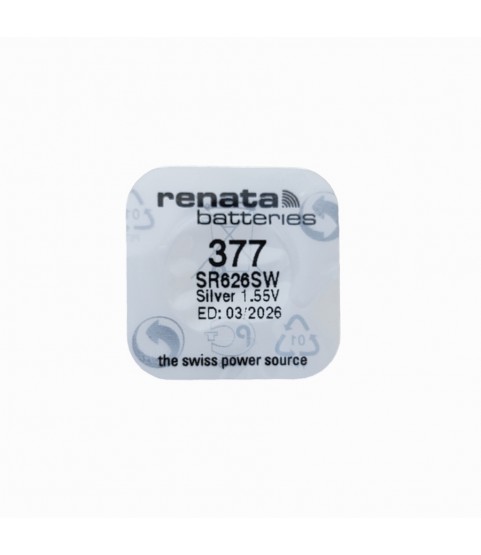 Renata Watch Battery 377 SR626SW 1.55v Silver Oxide