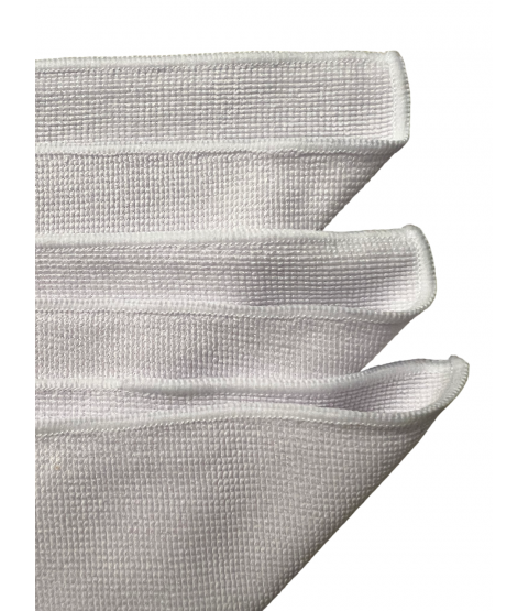 Buzzufy Microfiber High Performance Polishing Cloths – 3 PACK Premium Quality Cloth for Cleaning & Polishing – Lint-Free, Streak-Free for Cars, Household, Watches & Jewelry, Silver, Gold, Stainless Steel, 32 cm x 36 cm, White