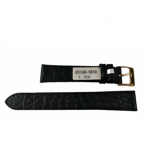 Samantha Crocodile Leather Watch Strap 18mm gold buckle