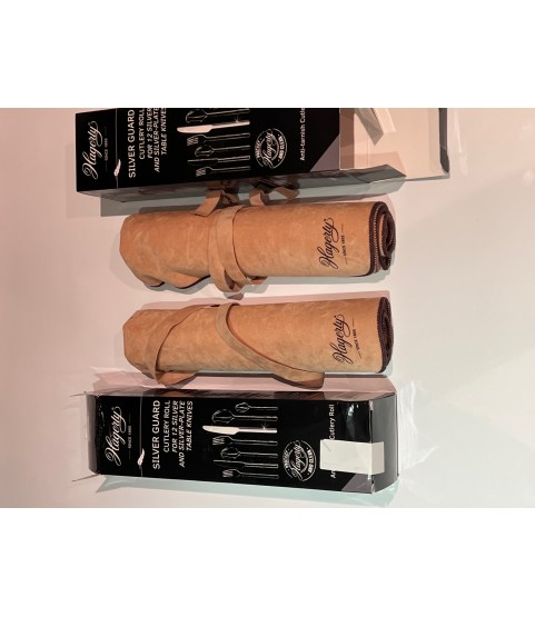 DAMAGED PACKAGING: 2 PACK Hagerty Silver Guard Cutlery Roll for 12 Table Knives - Anti-Tarnish Storage Protector SEE PHOTOS