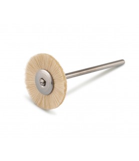 Small circular soft polishing brush wheel goat hair Ø 22 mm, soft, HP-shank Small circular soft polishing brush wheel goat hair Ø 22 mm, soft, HP-shank