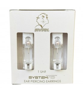 Studex 14k white solid gold with pearl Pink Earrings, 4mm, 7514-4674