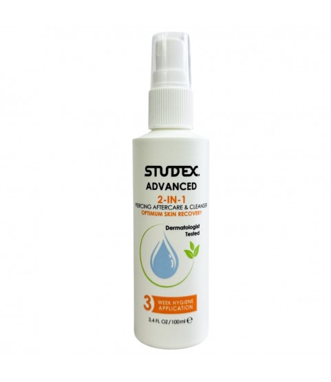 Studex Advanced 2 in 1 piercing aftercare and cleanser, 3.4 oz