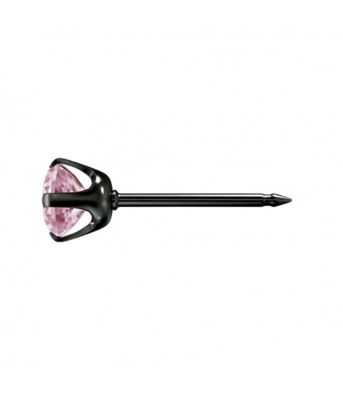 Studex black steel Earrings with Pink Cubic zirconia, 4mm, 7517-0150 Studex black steel Earrings with Pink Cubic zirconia, 4mm, 7517-0150