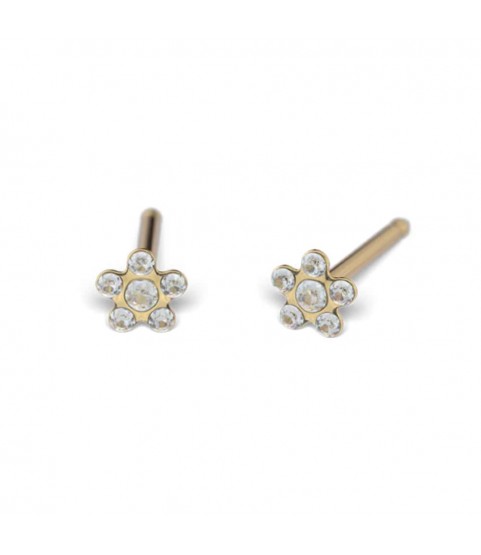 Studex Gold-Plated Baby Daisy Crystal Earrings, 3mm, 7581-6004