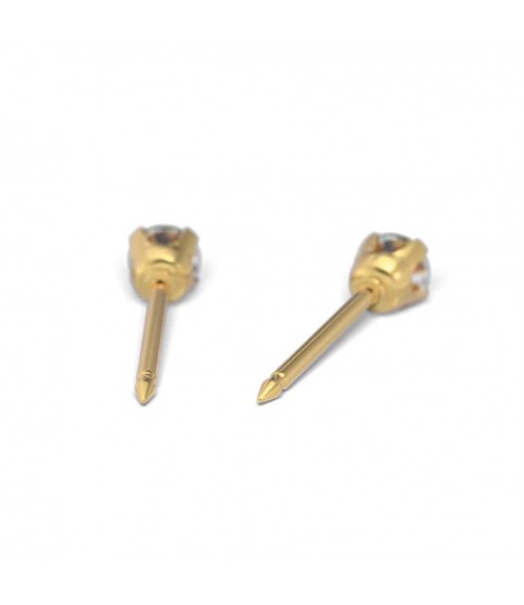Studex Gold-Plated Baby Tiffany with cubic zircon Earrings, 4mm, 7521-0100