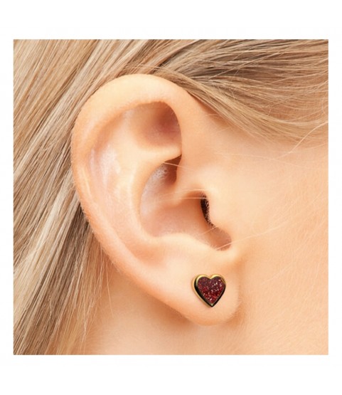 Studex Gold-Plated Heart - Glitter red earrings, 5mm, 7523-3567 Studex Gold-Plated Heart - Glitter red earrings, 5mm, 7523-3567