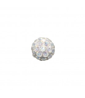 Studex silver fireball earrings  with white color stones, 4.5mm, 7522-0315