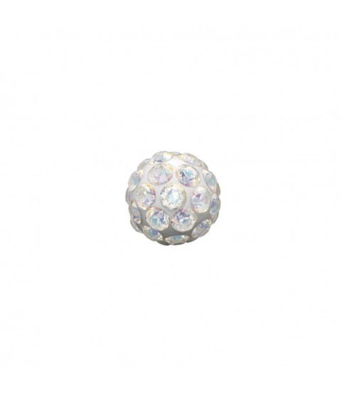 Studex silver fireball earrings  with white color stones, 4.5mm, 7522-0315