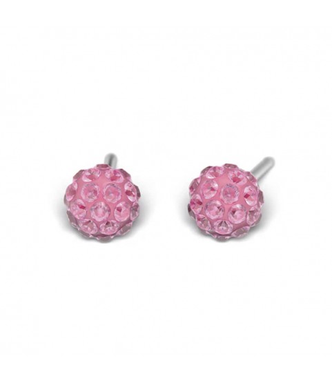 Studex silver fireball Rose earrings, 4.5mm,  7522-0310