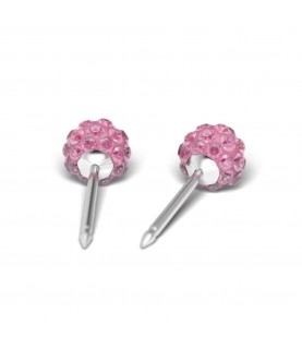 Studex silver fireball Rose earrings, 4.5mm,  7522-0310