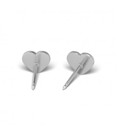 Studex Silver Heart Glitter white earrings, 5mm, 7524-3564