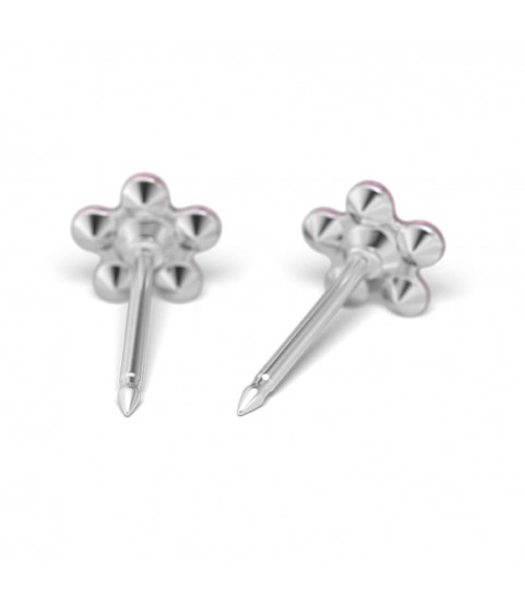 Studex silver Light Rose Fuchsia Flower Earrings, 5mm 7512-6023 Studex silver Light Rose Fuchsia Flower Earrings, 5mm 7512-6023